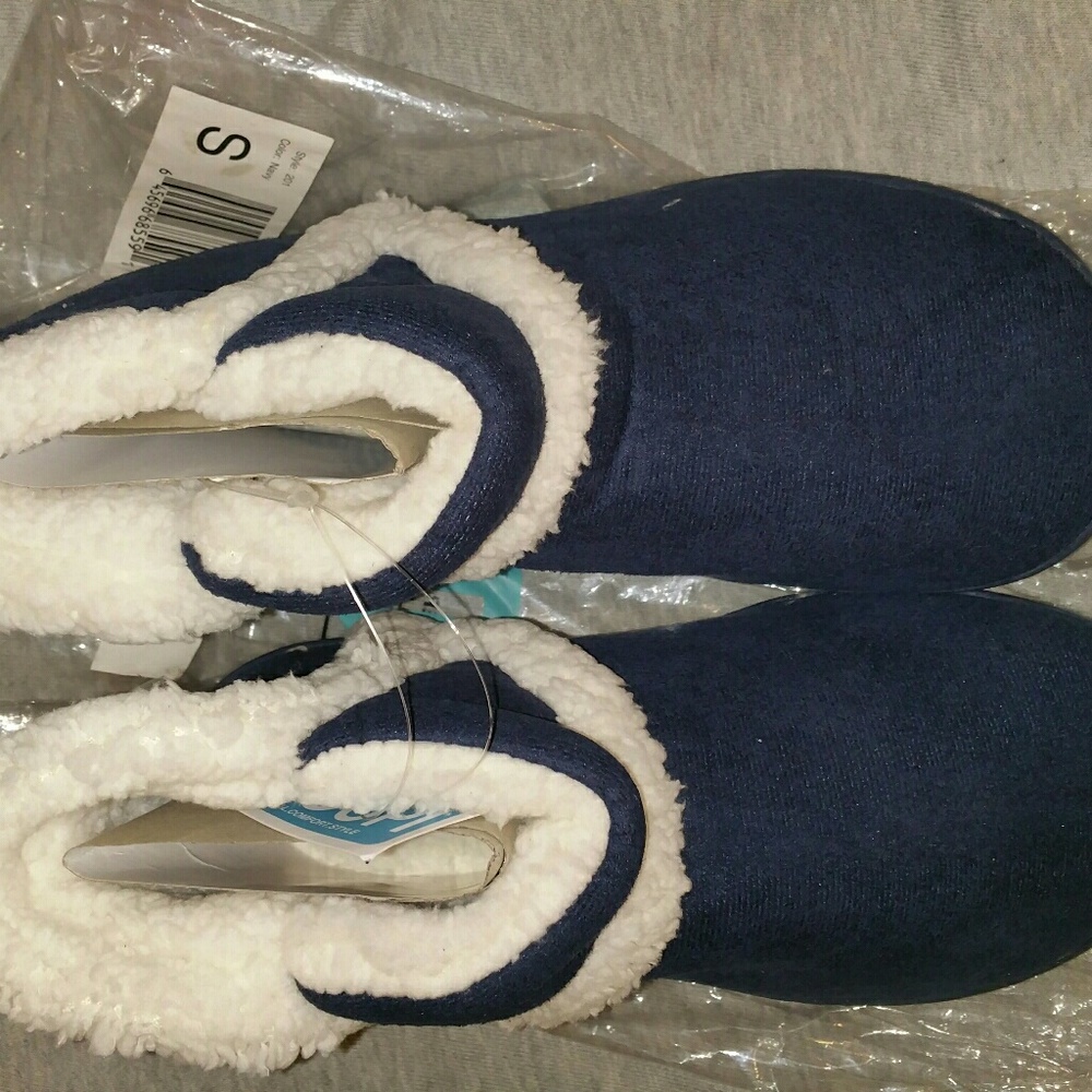 Floopi Womens Memory Foam Slipper Blue(Navy) S 5-6 - Picture 2 of 3